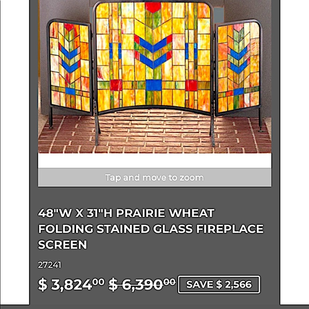 Antique Victorian Stained Glass Fireplace Screen - Picture 2 of 2